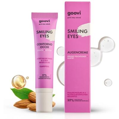 GOOVI Smiling Eyes Eye Cream Augencreme mit Hyaluronsäure & Hexapeptid, Glättend & feuchtigkeitsspendend, 15ml GOOVI Smiling Eyes Eye Cream Augencreme mit Hyaluronsäure & Hexapeptid, Glättend & feuchtigkeitsspendend, 15ml