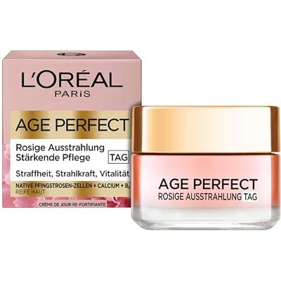 L'Oreal Paris L'Oréal Paris Rosé-Tagespflege für Frauen: für eine ebenmäßige & strahlende Haut mit Pfingsrosen-Zellen, Calcium und Vitamin B3, mit einfacher Anwendung, Age Perfect Golden Age1x 50ml L'Oreal Paris L'Oréal Paris Rosé-Tagespflege für Frauen: für eine ebenmäßige & strahlende Haut mit Pfingsrosen-Zellen, Calcium und Vitamin B3, mit einfacher Anwendung, Age Perfect Golden Age1x 50ml