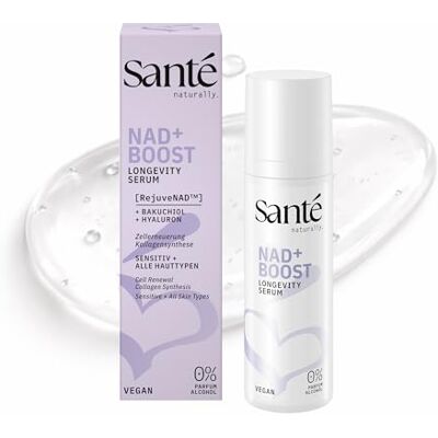 Santé naturally. NAD+ Boost Longevity Serum 30 ml Anti-Aging Pflege mit RejuveNAD, Bakuchiol für ein glatteres, ebenmäßigeres Hautbild vegan, ohne Alkohol & Parfum Santé naturally. NAD+ Boost Longevity Serum 30 ml Anti-Aging Pflege mit RejuveNAD, Bakuchiol für ein glatteres, ebenmäßigeres Hautbild vegan, ohne Alkohol & Parfum
