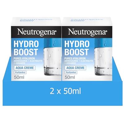 Neutrogena Hydro Boost Aqua Creme, parfümfreie Gesichtscreme mit Hyaluronsäure, Aminosäuren, Elektrolyten & Ceramiden, intensive Gesichtspflege für glatte & geschmeidige Haut (2x50 ml) Neutrogena Hydro Boost Aqua Creme, parfümfreie Gesichtscreme mit Hyaluronsäure, Aminosäuren, Elektrolyten & Ceramiden, intensive Gesichtspflege für glatte & geschmeidige Haut (2x50 ml)