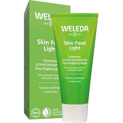WELEDA Skin Food Light Feuchtigkeitscreme, Naturkosmetik für Gesicht & Körper, intensiv beruhigend und feuchtigkeitsspendend, Hautcreme für trockene Haut (1 x 75 ml),Transparent WELEDA Skin Food Light Feuchtigkeitscreme, Naturkosmetik für Gesicht & Körper, intensiv beruhigend und feuchtigkeitsspendend, Hautcreme für trockene Haut (1 x 75 ml),Transparent