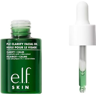 e.l.f. SKIN PLZ Clarify Facial Oil, Gesichtsöl zur Behandlung und Vorbeugung von Akne, beruhigt Rötungen, mit Salicylsäure, vegan und tierversuchsfrei, 30 ml e.l.f. SKIN PLZ Clarify Facial Oil, Gesichtsöl zur Behandlung und Vorbeugung von Akne, beruhigt Rötungen, mit Salicylsäure, vegan und tierversuchsfrei, 30 ml