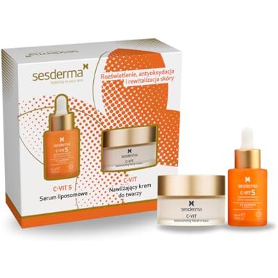 SESDERMA C-VIT Geschenkset Liposomales Serum 30 ml + Feuchtigkeitscreme 50 ml Mit 5 Formen Vitamin C für strahlende, glatte & hydratisierte Haut Anti-Aging & antioxidativ SESDERMA C-VIT Geschenkset Liposomales Serum 30 ml + Feuchtigkeitscreme 50 ml Mit 5 Formen Vitamin C für strahlende, glatte & hydratisierte Haut Anti-Aging & antioxidativ
