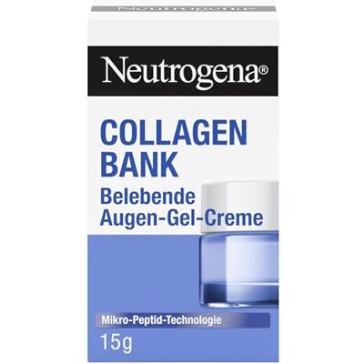 Neutrogena Collagen Bank Belebende Augen-Gel-Creme, 15 g Parfumfreie Augenpflege mit Mikro-Peptid-Technologie gegen Falten, Augenringe & Schwellungen, für empfindliche Haut Neutrogena Collagen Bank Belebende Augen-Gel-Creme, 15 g Parfumfreie Augenpflege mit Mikro-Peptid-Technologie gegen Falten, Augenringe & Schwellungen, für empfindliche Haut
