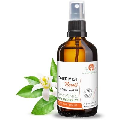 B.O.T cosmetic & wellness Bio-Neroli-Blütenwasser Natürliches Gesichtstonik Haut- und Haarpflege Ideal für DIY Naturkosmetik Haarwachstumsförderung, Klar, 250 ml B.O.T cosmetic & wellness Bio-Neroli-Blütenwasser Natürliches Gesichtstonik Haut- und Haarpflege Ideal für DIY Naturkosmetik Haarwachstumsförderung, Klar, 250 ml
