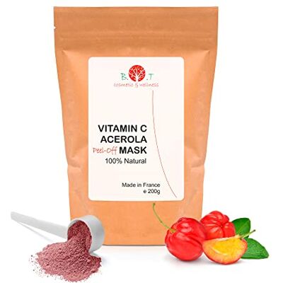 B.O.T cosmetic & wellness Acerola & Vitamin C Peel-Off-Gesichtsmaske 30x mehr Vitamin C als eine Orange Kollagen und Elastin Synthese Anti-Falten Anti-Flecken, Pink, 200 g B.O.T cosmetic & wellness Acerola & Vitamin C Peel-Off-Gesichtsmaske 30x mehr Vitamin C als eine Orange Kollagen und Elastin Synthese Anti-Falten Anti-Flecken, Pink, 200 g