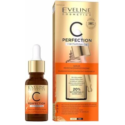 EVELINE COSMETICS C-Perfection Anti-Aging Serum mit 20% Vitamin C und Ferulasäure Glättet Falten, Ebenmäßiger Teint, Intensive Feuchtigkeit EVELINE COSMETICS C-Perfection Anti-Aging Serum mit 20% Vitamin C und Ferulasäure Glättet Falten, Ebenmäßiger Teint, Intensive Feuchtigkeit