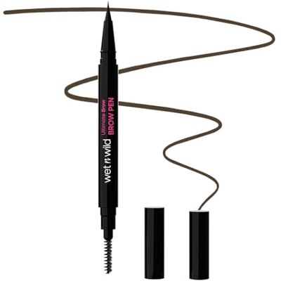 Wet n Wild , Ultimate Brow Pen, Dual-Ended Tip with Brush and Spoolie for Hair-Like Strokes, Long-Lasting Wear Up to 16H, Lightweight, Buildable Ink for a Fresh Finish, Dark Brown Wet n Wild , Ultimate Brow Pen, Dual-Ended Tip with Brush and Spoolie for Hair-Like Strokes, Long-Lasting Wear Up to 16H, Lightweight, Buildable Ink for a Fresh Finish, Dark Brown