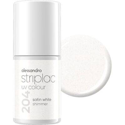 alessandro Striplac UV-Nagellack Satin White Shimmer Deckend & Kratzfest bis zu 15 Tage Leichtes Auftragen Schonende Abziehtechnologie Vegan Weiß, 6,5ml alessandro Striplac UV-Nagellack Satin White Shimmer Deckend & Kratzfest bis zu 15 Tage Leichtes Auftragen Schonende Abziehtechnologie Vegan Weiß, 6,5ml