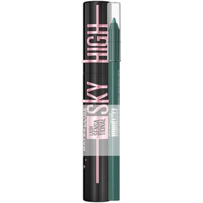 MAYBELLINE New York Schwarze Wimperntusche für lange Wimpern, Lash Sensational Sky High Mascara Very Black + Wasserfester Eyeliner mit wischfester Gel-Textur, Tattoo Liner Gel Pencil, Nr. 815 Tealtini MAYBELLINE New York Schwarze Wimperntusche für lange Wimpern, Lash Sensational Sky High Mascara Very Black + Wasserfester Eyeliner mit wischfester Gel-Textur, Tattoo Liner Gel Pencil, Nr. 815 Tealtini