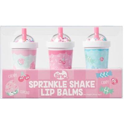 Tinc Trio Lippenbalsam in Sprinkle Milkshake-Form Feuchtigkeitspflege mit Kirsch-, Cupcake- und Konfektduft Verspieltes Beauty-Accessoire für Kinder Mehrfarbig Set aus 3 Tinc Trio Lippenbalsam in Sprinkle Milkshake-Form Feuchtigkeitspflege mit Kirsch-, Cupcake- und Konfektduft Verspieltes Beauty-Accessoire für Kinder Mehrfarbig Set aus 3