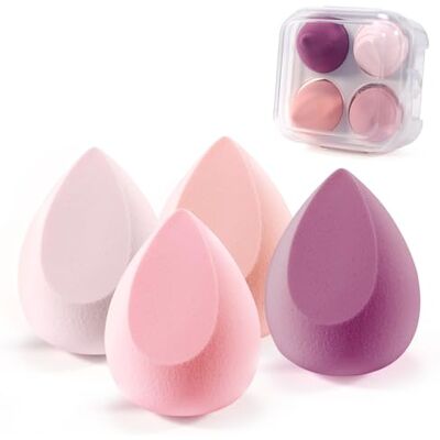 Elalove 4-teiliges Make-up Schwämmchen Set, Feuchtigkeitsschwämme für Foundation, Concealer und Puder, Kosmetikzubehör mit Aufbewahrungsbox Elalove 4-teiliges Make-up Schwämmchen Set, Feuchtigkeitsschwämme für Foundation, Concealer und Puder, Kosmetikzubehör mit Aufbewahrungsbox