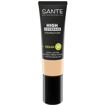 Sante Naturkosmetik High Coverage Natural Foundation 01 Cool Ivory, vegane Grundierung mit Bio-Peptiden, mit hoher Deckkraft und einem natürlichen Finish, pflegende und nachhaltige Formel, 25 ml Sante Naturkosmetik High Coverage Natural Foundation 01 Cool Ivory, vegane Grundierung mit Bio-Peptiden, mit hoher Deckkraft und einem natürlichen Finish, pflegende und nachhaltige Formel, 25 ml