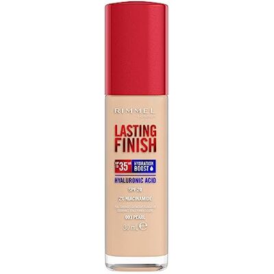 Rimmel London Lasting Finish bis 35h 001 Pearl, Foundation, langanhaltend, feuchtigkeitsspendend, vegane Formel, volle Abdeckung, 30 ml Rimmel London Lasting Finish bis 35h 001 Pearl, Foundation, langanhaltend, feuchtigkeitsspendend, vegane Formel, volle Abdeckung, 30 ml
