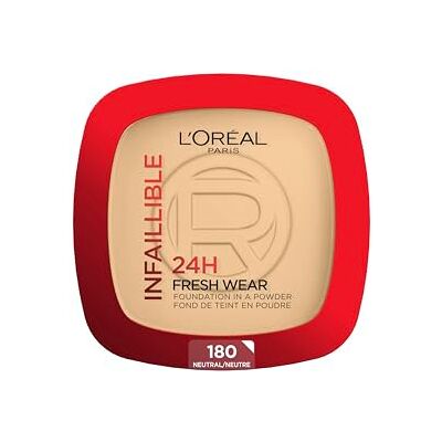 L'Oreal Paris L'Oréal Paris Wasserfestes Puder Make-up mit hoher Deckkraft, Deckendes Kompaktpuder mit mattem Finish und 24h Halt, Infaillible 24H Fresh Wear Foundation Powder, Nr. 180 Rose Sand, 1 x 9 g L'Oreal Paris L'Oréal Paris Wasserfestes Puder Make-up mit hoher Deckkraft, Deckendes Kompaktpuder mit mattem Finish und 24h Halt, Infaillible 24H Fresh Wear Foundation Powder, Nr. 180 Rose Sand, 1 x 9 g