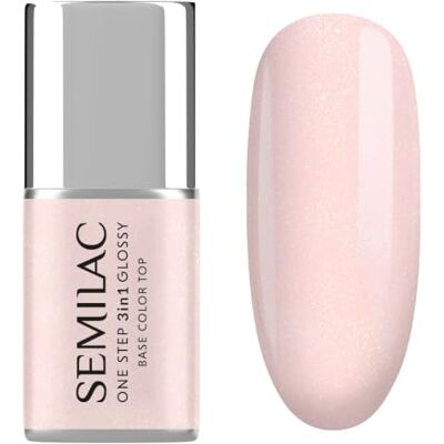 Semilac UV-Nagellack 3in1 One Step Glossy S257 Naked Glitter Rose 7 ml Semilac UV-Nagellack 3in1 One Step Glossy S257 Naked Glitter Rose 7 ml