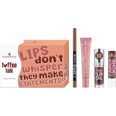 Essence Cosmetics essence toffee talk brown lip set 01 Pout Au Chocolat, 4-teiliges Set, Lipliner, Lippenöl, Lippenbalsam & Treatment, matte bis glänzende Brauntöne Essence Cosmetics essence toffee talk brown lip set 01 Pout Au Chocolat, 4-teiliges Set, Lipliner, Lippenöl, Lippenbalsam & Treatment, matte bis glänzende Brauntöne