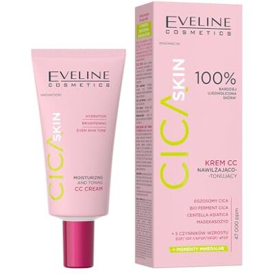 EVELINE COSMETICS Cica Skin CC-Creme Feuchtigkeitsspendend & Tonisierend, Vegane Formel, Reduziert Rötungen, Glättet & Regeneriert, 50 ml EVELINE COSMETICS Cica Skin CC-Creme Feuchtigkeitsspendend & Tonisierend, Vegane Formel, Reduziert Rötungen, Glättet & Regeneriert, 50 ml