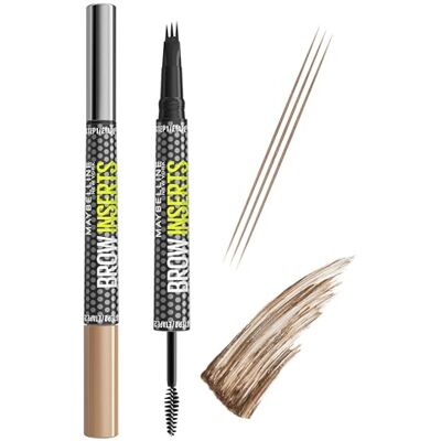 MAYBELLINE New York Brow Inserts 2-in-1 Augenbrauenstift für füllige & definierte Augenbrauen, 3-fach Mikro-Spitze & Faser-Gel mit bis zu 36H Halt, Wasserfest & Wischfest, Blonde 1, 1 Stk. MAYBELLINE New York Brow Inserts 2-in-1 Augenbrauenstift für füllige & definierte Augenbrauen, 3-fach Mikro-Spitze & Faser-Gel mit bis zu 36H Halt, Wasserfest & Wischfest, Blonde 1, 1 Stk.