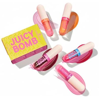 Essence Cosmetics essence JUICY BOMB lip oil set 02 – Pflegendes Lippenöl-Set mit fruchtigem Duft – Glossy Finish – 5 fruchtige Shades – Vegane Kosmetik – 5 x 2,4 ml Essence Cosmetics essence JUICY BOMB lip oil set 02 – Pflegendes Lippenöl-Set mit fruchtigem Duft – Glossy Finish – 5 fruchtige Shades – Vegane Kosmetik – 5 x 2,4 ml