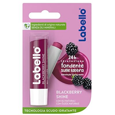 Labello Blackberry Shine Lippenbalsam 4,8 g, bunter Lippenbalsam mit Brombeeraroma, feuchtigkeitsspendender Lippenbalsam 24H mit natürlichen Inhaltsstoffen und Farbpigmenten Labello Blackberry Shine Lippenbalsam 4,8 g, bunter Lippenbalsam mit Brombeeraroma, feuchtigkeitsspendender Lippenbalsam 24H mit natürlichen Inhaltsstoffen und Farbpigmenten