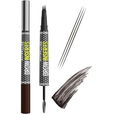 MAYBELLINE New York Brow Inserts 2-in-1 Augenbrauenstift für füllige & definierte Augenbrauen, 3-fach Mikro-Spitze & Faser-Gel mit bis zu 36H Halt, Wasserfest & Wischfest, Black Brown 6, 1 Stk. MAYBELLINE New York Brow Inserts 2-in-1 Augenbrauenstift für füllige & definierte Augenbrauen, 3-fach Mikro-Spitze & Faser-Gel mit bis zu 36H Halt, Wasserfest & Wischfest, Black Brown 6, 1 Stk.