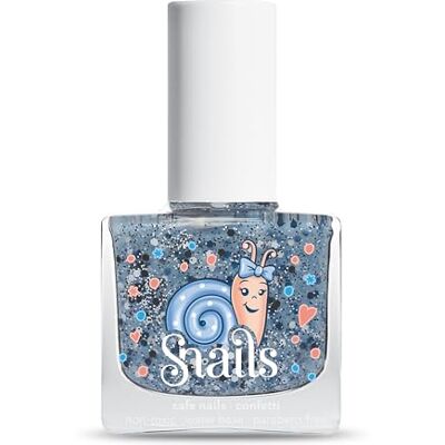 snails safe nails Snails 516202 Kinder Nagellack Top Coat Confetti blau, auf Wasserbasis, abwaschbar, unbedenklich, vegan snails safe nails Snails 516202 Kinder Nagellack Top Coat Confetti blau, auf Wasserbasis, abwaschbar, unbedenklich, vegan