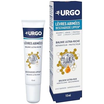 Urgo Intensiver Honig-Pflegebalsam Extrem trockene Lippen pflegt und repariert bildet einen schützenden Film mit Sheabutter und gereinigtem Honig Ab 3 Jahren 10 ml Urgo Intensiver Honig-Pflegebalsam Extrem trockene Lippen pflegt und repariert bildet einen schützenden Film mit Sheabutter und gereinigtem Honig Ab 3 Jahren 10 ml