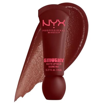 NYX PROFESSIONAL MAKEUP Lip Balm, matte, aufbaubare Farbe, angenehmes Tragegefühl, einzigartiger, süßer Duft, Smushy Matte Lip Balm, Smudge Fudge NYX PROFESSIONAL MAKEUP Lip Balm, matte, aufbaubare Farbe, angenehmes Tragegefühl, einzigartiger, süßer Duft, Smushy Matte Lip Balm, Smudge Fudge