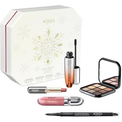 Kiko Milano Snow-Kissed Holiday Timeless Look Makeup Gift Set, Make-Up-Geschenkset: Volumen-Mascara, Eyeliner, Lidschattenpalette, Lipgloss Und Lippenstift Kiko Milano Snow-Kissed Holiday Timeless Look Makeup Gift Set, Make-Up-Geschenkset: Volumen-Mascara, Eyeliner, Lidschattenpalette, Lipgloss Und Lippenstift
