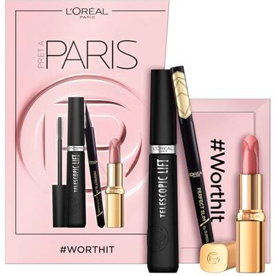 L'Oreal Paris L'Oréal Paris, Paris Look Look Set für glamuröse Looks: Mit Telescopic Lift Mascara schwarz, Infaillible Matte Resistance 420 Le Rouge Paris und Super Liner Perfect Slim schwarz, 3-teilig L'Oreal Paris L'Oréal Paris, Paris Look Look Set für glamuröse Looks: Mit Telescopic Lift Mascara schwarz, Infaillible Matte Resistance 420 Le Rouge Paris und Super Liner Perfect Slim schwarz, 3-teilig