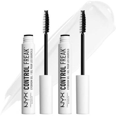 NYX PROFESSIONAL MAKEUP Augenbrauengel, Control Freak Eyebrow Gel, Klarer Brow Setter und transparente Mascara, Für gezähmte Augenbrauen und fixierte Augenbrauenfarbe, 2er Pack, 18g NYX PROFESSIONAL MAKEUP Augenbrauengel, Control Freak Eyebrow Gel, Klarer Brow Setter und transparente Mascara, Für gezähmte Augenbrauen und fixierte Augenbrauenfarbe, 2er Pack, 18g