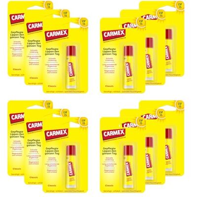 Carmex Lippenbalsam Stick Feuchtigkeitsspendende Lippenpflege für geschmeidiges Aussehen, 12 x 4,25g Carmex Lippenbalsam Stick Feuchtigkeitsspendende Lippenpflege für geschmeidiges Aussehen, 12 x 4,25g