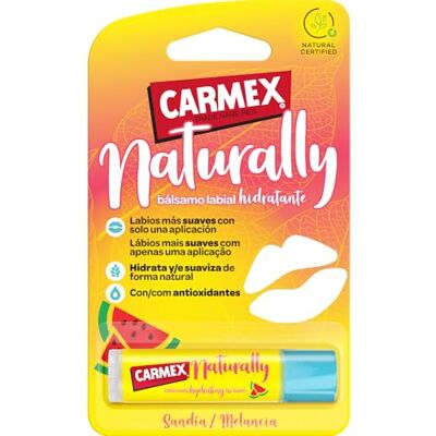 Carmex Naturally Wassermelone Lippenbalsam, 4,25 g, spendet Feuchtigkeit, glättet und beruhigt auf natürliche Weise. Carmex Naturally Wassermelone Lippenbalsam, 4,25 g, spendet Feuchtigkeit, glättet und beruhigt auf natürliche Weise.