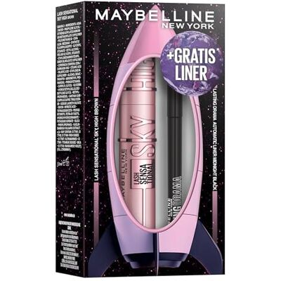 MAYBELLINE New York XMAS Set Sky High Brown Mascara & Lasting Drama Automatic Eyeliner 10 Black MAYBELLINE New York XMAS Set Sky High Brown Mascara & Lasting Drama Automatic Eyeliner 10 Black