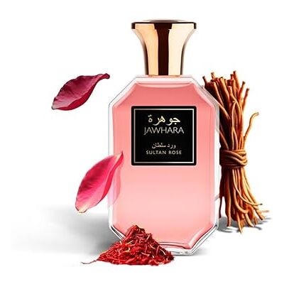 Jawhara Collection Sultan Rose Unisex Eau de Parfum, holzig-blumiger Duft mit bezaubernden Noten von Rose, langanhaltender Duft für jeden Anlass, 100 ml Jawhara Collection Sultan Rose Unisex Eau de Parfum, holzig-blumiger Duft mit bezaubernden Noten von Rose, langanhaltender Duft für jeden Anlass, 100 ml