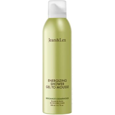 Jean & Len Energizing Shower Gel To Mousse Bergamot & Cedarwood, 200 ml mit Mandel-, Jojoba- & Babassuöl, für ein duftendes Reinigungserlebnis, für normale Haut, Duschschaum, ohne Silikone Jean & Len Energizing Shower Gel To Mousse Bergamot & Cedarwood, 200 ml mit Mandel-, Jojoba- & Babassuöl, für ein duftendes Reinigungserlebnis, für normale Haut, Duschschaum, ohne Silikone