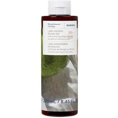 KORRES LIME GINGER Duschgel mit reinigendem Salbei-Extrakt, mit zitrischem Limtettenduft & Ingwernoten, dermatologisch getestet, vegan, silikon- und parabenfrei, 250 ml KORRES LIME GINGER Duschgel mit reinigendem Salbei-Extrakt, mit zitrischem Limtettenduft & Ingwernoten, dermatologisch getestet, vegan, silikon- und parabenfrei, 250 ml
