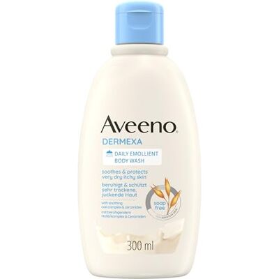 Aveeno Dermexa Daily Emollentien Shower Cream (300 ml), Soap-free Shower Gel for Very Dry & Sensitive Skin, Natural Skin Care with Soothing Oats and Ceramides, Vegan Aveeno Dermexa Daily Emollentien Shower Cream (300 ml), Soap-free Shower Gel for Very Dry & Sensitive Skin, Natural Skin Care with Soothing Oats and Ceramides, Vegan