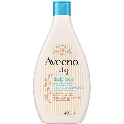 Aveeno Baby daily care seifenfreies Bad & Waschgel mit beruhigendem präbiotischem Hafermehl, Aloe & Kamille für normale bis trockene, empfindliche Haut, 400 ml Aveeno Baby daily care seifenfreies Bad & Waschgel mit beruhigendem präbiotischem Hafermehl, Aloe & Kamille für normale bis trockene, empfindliche Haut, 400 ml