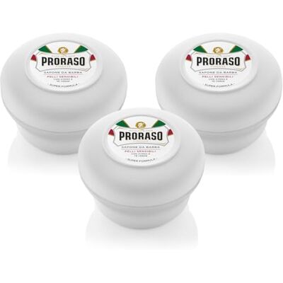 Proraso Rasierseife in Schüssel für empfindliche Haut, 3 x 150 ml, Rasierseife angereichert mit Extrakten aus Hafer und grünem Tee, hergestellt in Italien Proraso Rasierseife in Schüssel für empfindliche Haut, 3 x 150 ml, Rasierseife angereichert mit Extrakten aus Hafer und grünem Tee, hergestellt in Italien