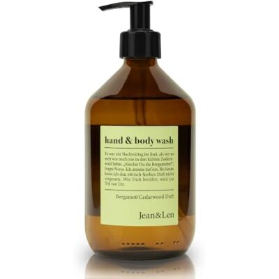 Jean & Len Hand & Body Wash Bergamot & Cedarwood, vegan, 500 ml Jean & Len Hand & Body Wash Bergamot & Cedarwood, vegan, 500 ml