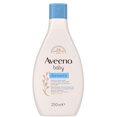 Aveeno ® baby dermexa Emollientien Duschcreme mit 3-fachem Haferkomplex, Ceramiden & Panthenol für sehr trockene, juckende und zu Neurodermitis neigende Haut, 250 ml Aveeno ® baby dermexa Emollientien Duschcreme mit 3-fachem Haferkomplex, Ceramiden & Panthenol für sehr trockene, juckende und zu Neurodermitis neigende Haut, 250 ml