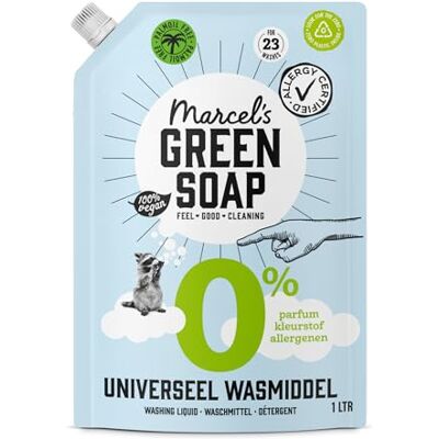 Marcel's Green Soap Universalwaschmittel Nachfüllbeutel 0% Nachfüllpackung Für empfindliche Haut Ohne Parfüm und Farbstoffe Weiße und bunte Wäsche 23 Waschgänge 1L Marcel's Green Soap Universalwaschmittel Nachfüllbeutel 0% Nachfüllpackung Für empfindliche Haut Ohne Parfüm und Farbstoffe Weiße und bunte Wäsche 23 Waschgänge 1L