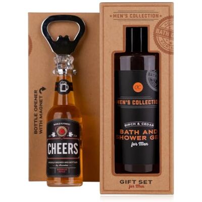 accentra Geschenkset MEN'S COLLECTION mit 150 ml Duschgel & Flaschenöffner Badegel mit Duft nach Birke und Zeder für Männer, Geschenk in Kraftpapier zu Geburtstag, Vatertag und Weihnachten accentra Geschenkset MEN'S COLLECTION mit 150 ml Duschgel & Flaschenöffner Badegel mit Duft nach Birke und Zeder für Männer, Geschenk in Kraftpapier zu Geburtstag, Vatertag und Weihnachten