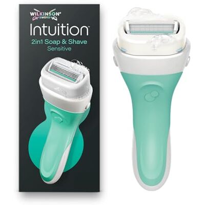 Wilkinson Sword Intuition 2in1 Soap & Shave Sensitive Skin Damenrasierer, Rasiergriff plus 1 Ersatzklinge Wilkinson Sword Intuition 2in1 Soap & Shave Sensitive Skin Damenrasierer, Rasiergriff plus 1 Ersatzklinge