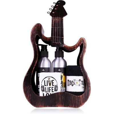accentra Geschenkset Männer ROCKSTAR, Pflegeset in Metall Gitarre mit Duschgel, Shampoo, Seife, Handtuch, rockige Geschenkidee für Geburtstag, Vatertag, Pflege Set für Rockfans und Musikliebhaber accentra Geschenkset Männer ROCKSTAR, Pflegeset in Metall Gitarre mit Duschgel, Shampoo, Seife, Handtuch, rockige Geschenkidee für Geburtstag, Vatertag, Pflege Set für Rockfans und Musikliebhaber