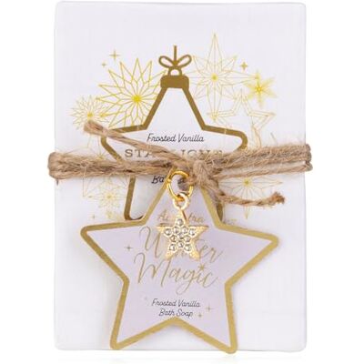 accentra Handseife WINTER MAGIC in Geschenkverpackung mit Charm-Anhänger Stern in gold, 100g Seife, Duft Frosted Vanilla, exklusives Weihnachtsgeschenk für Frauen accentra Handseife WINTER MAGIC in Geschenkverpackung mit Charm-Anhänger Stern in gold, 100g Seife, Duft Frosted Vanilla, exklusives Weihnachtsgeschenk für Frauen
