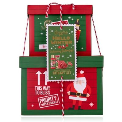 accentra Badeset HELLO WINTER in gestapelten Geschenkboxen wiederverwendbar, inkl. Duschgel, Handcreme & Nagelcreme, 2 x Badebomben, 6 x Mini-Nagelfeilen, Netzschwamm, Frauen Geschenk Weihnachten accentra Badeset HELLO WINTER in gestapelten Geschenkboxen wiederverwendbar, inkl. Duschgel, Handcreme & Nagelcreme, 2 x Badebomben, 6 x Mini-Nagelfeilen, Netzschwamm, Frauen Geschenk Weihnachten
