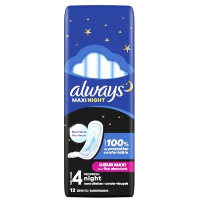Always Maxi Night ProFresh Binden ohne Flügel, 12 Stück Always Maxi Night ProFresh Binden ohne Flügel, 12 Stück